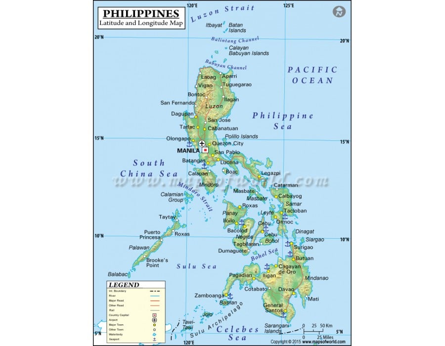 Buy Philippines Latitude And Longitude Map