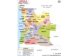 Angola Map in Portuguese - Digital File