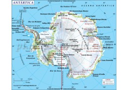Antarctica Map in Portuguese - Digital File