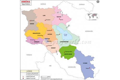 Armenia Map In Portuguese