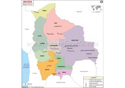 Bolivia Map in Portuguese - Digital File