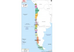 Chile Map In Portuguese - Digital File
