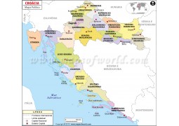 Croatia Map in Portuguese - Digital File