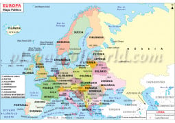 Europe Political Map in Portuguese - Digital File