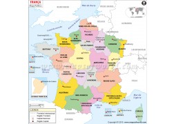 France Map In Portuguese - Digital File