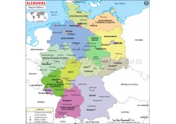 Germany Map in Portuguese - Digital File