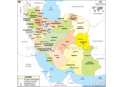 Iran Map in Portuguese - Digital File