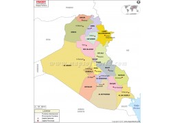 Iraq Map In Portuguese Language - Digital File