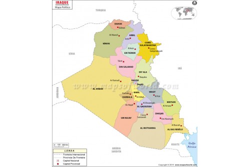 Iraq Map In Portuguese Language
