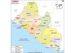 Liberia Map in Portuguese - Digital File