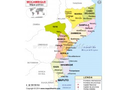 Mozambique Map in Portuguese - Digital File
