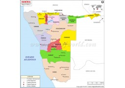 Namibia Map In Portuguese Language - Digital File
