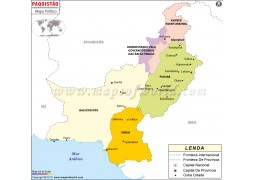 Pakistan Map in Portuguese Language - Digital File