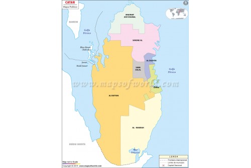 Qatar Map In Portuguese