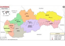 Slovakia Map In Portuguese - Digital File