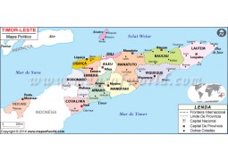 Timor Leste Map in Portuguese - Digital File
