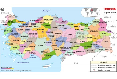 Turkey Map In Portuguese