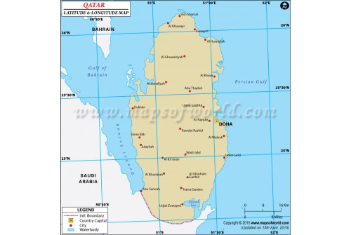 Qatar Latitude and Longitude Map