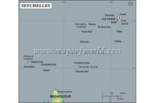 Seychelles Latitude and Longitude Map