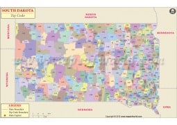 South Dakota Zip Code Map - Digital File