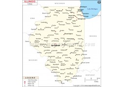 Illinois Cities Map - Digital File