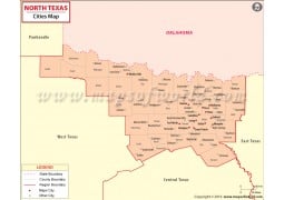 North Texas Cities Map - Digital File