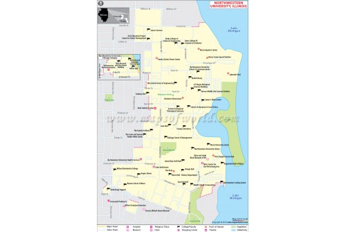 Northwestern University-in Illinois Map