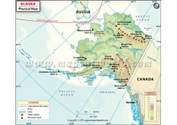 Physical Map of Alaska - Digital File