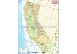 Physical Map of California - Digital File