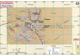 Physical Map of Colorado - Digital File