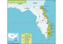 Map of Florida East Coast - Digital File