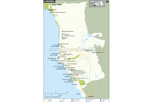 Lahaina City Map, Hawaii