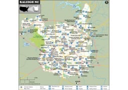 Raleigh Map, North Carolina - Digital File