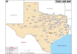 Texas Lakes Map - Digital File