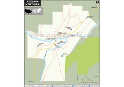 Addison Village Map, New York