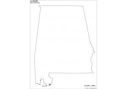 Alabama Outline Map - Digital File