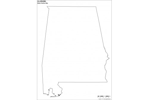 Alabama Outline Map