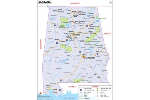 Reference Map of Alabama