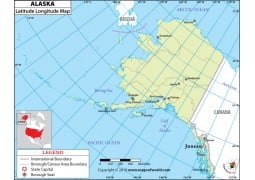 Alaska Latitude Longitude Map - Digital File