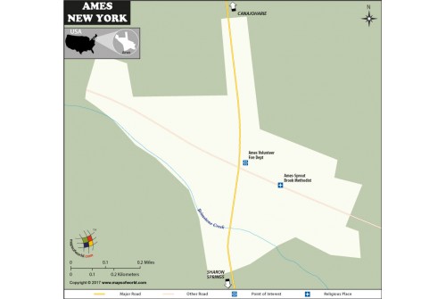 Ames Village Map, New York