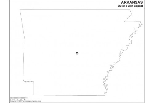 Blank Map of Arkansas with Capital