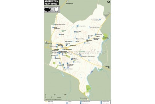 Arlington City Map, New York