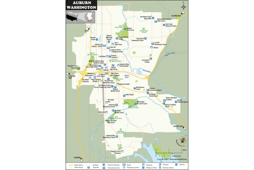 Auburn Map, Washington