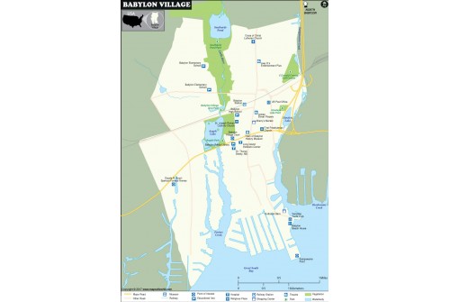 Babylon Village Map, New York