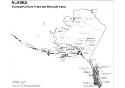 Black and White Alaska Borough Map with Seats - Digital File