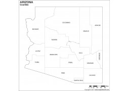 Black and white Arizona County Map - Digital File