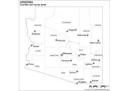 Black and White Arizona County Map with Seats - Digital File