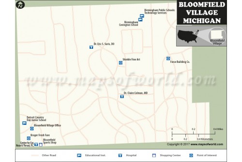 Bloomfield Hills City Map, Michigan