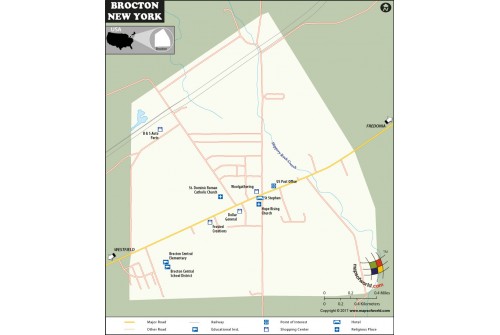 Brocton City Map, New York