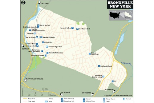 Bronxville Village Map, New York